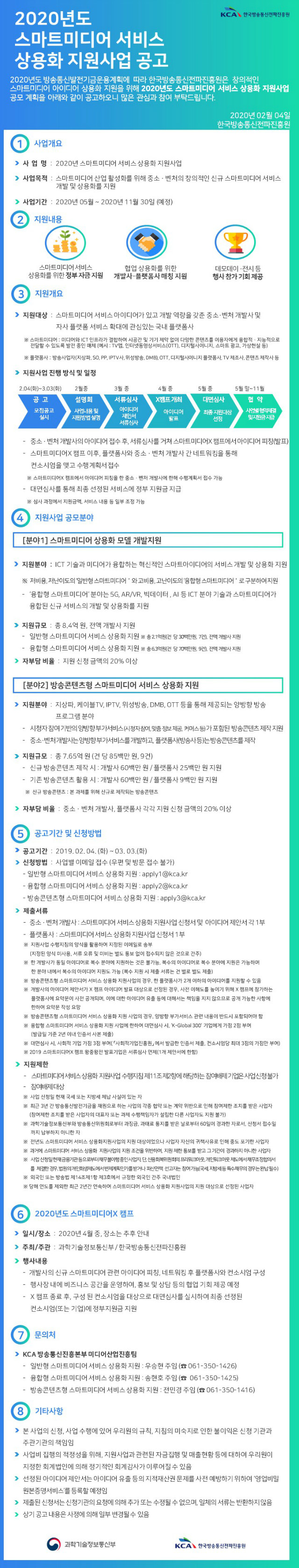 2020년 스마트미디어 서비스 상용화 지원사업 공고문.JPG